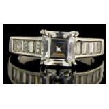 Stunning 2.10 ct Ascher Cut White Topaz Ring