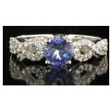 Gorgeous Tanzanite & White Topaz Designer Ring