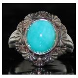 Natural Cabochon Turquoise Designer Ring