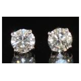 14k Gold 1/2 ct Round Diamond Stud Earrings