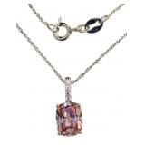 Cushion Cut 2.00 ct Natural Morganite Necklace