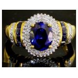 Oval 2.66 ct Sapphire & Diamond Ring