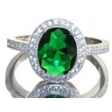 Oval 2.80 ct Emerald Halo Designer Ring