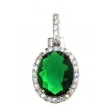 Oval 2.60 ct Emerald Halo Designer Pendant