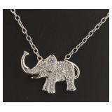 White Topaz Elephant Pendant