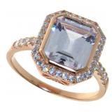 Asscher Cut 10.50 ct White Topaz Designer Ring