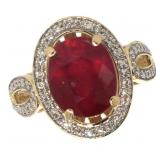 14k Gold 4.96 ct Ruby & Diamond Ring