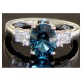 Natural 2.20 ct London Blue Topaz Solitaire Ring