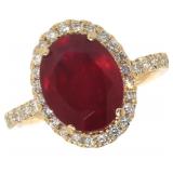 14k Gold 4.72 ct Ruby & Diamond Ring