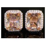 Quality 6.55 ct Morganite Designer Earrings