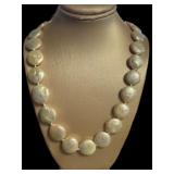 Natural Large 15mm Coin Pearl Necklace