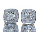 Cushion Cut Diamond Halo Earrings