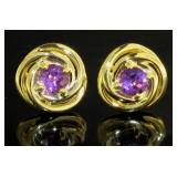 Round 2.00 ct Amethyst Stud Earrings