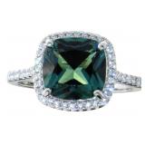 Cushion Cut 3.56 ct Emerald Dinner Ring