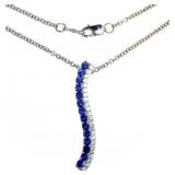 Beautiful Blue & White Sapphire Designer Necklace