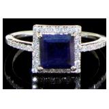 Princess Cut 2.25 ct Natural Sapphire Ring