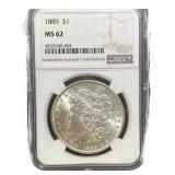 1889 MS62 Morgan Silver Dollar