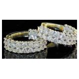 14kt Gold Brilliant 7.00 ct Diamond Hoop Earrings