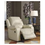 Ashley Rackingburg Cream Leather Rocking Recliner