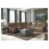 Ashley 55801 Saddle PWR REC Sectional w/ADJ HR