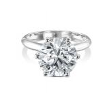 14kt Gold Round Brilliant 5.08 ct Lab Diamond Ring