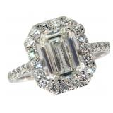 14k Gold Emerald Cut 2.76 ct VS1 Lab Diamond Ring