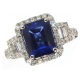 14k Gold 5.36 ct Sapphire & Diamond Ring