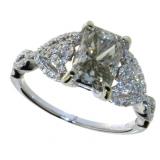 14kt Gold 2.30 ct Radiant VS Lab Diamond Ring