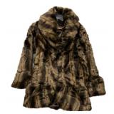 XS Joy Mangano Brown Faux Fur Jacket
