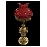 Beautiful Cranberry Globe Lamp