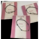 (3) Silver Plated Footnotes Sister Bracelets
