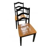 Pair Black & Natural Chairs