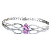 Trillion Cut 3.75 ct Pink Sapphire Bracelet