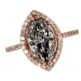 14k Gold 2.49 ct Marquise Cut Lab Diamond Ring