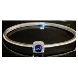 Cushion Cut 2.00 ct Blue & White Sapphire Bracelet