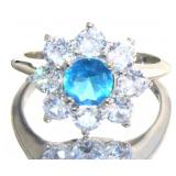 Elegant 1.88 ct Blue Topaz Designer Ring