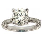 14k Gold 2.72 ct Round Brilliant Lab Diamond Ring