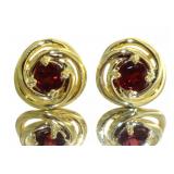 Round 2.00 ct Natural Garnet Stud Earrings