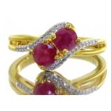 Natural 1.21 ct Ruby & Diamond Double Solitaire