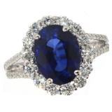 14k Gold 5.00 ct Sapphire & Diamond Ring