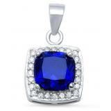 Cushion Cut 2.85 ct Sapphire Pendant