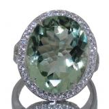 Oval 20.76 ct Natural Green Amethyst & Topaz Ring