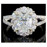 14kt Gold 2.95 ct Oval Brilliant Lab Diamond Ring