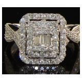 14k Gold 1.00 ct Emerald Cut Diamond Ring