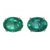 14k Gold 2.25 ct Oval Natural Emerald Earrings