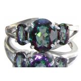 Natural 2.52 ct Mystic Topaz & Diamond Ring