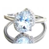 Oval 2.08 ct Natural Aquamarine & Diamond Ring