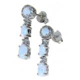 Quality White Opal Dangle Earrings