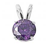 Round 2.00 ct Amethyst Solitaire Pendant