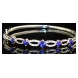 Princess Cut 5.50 ct Sapphire Bangle Bracelet